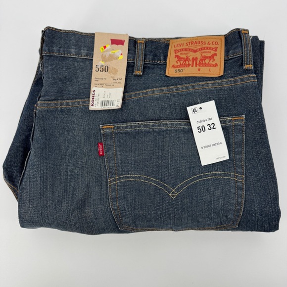 Levi's Other - NEW Levis 550 Relaxed Fit Jeans Mens 50x32 Blue Dark Wash Denim 01550-2765 NWT